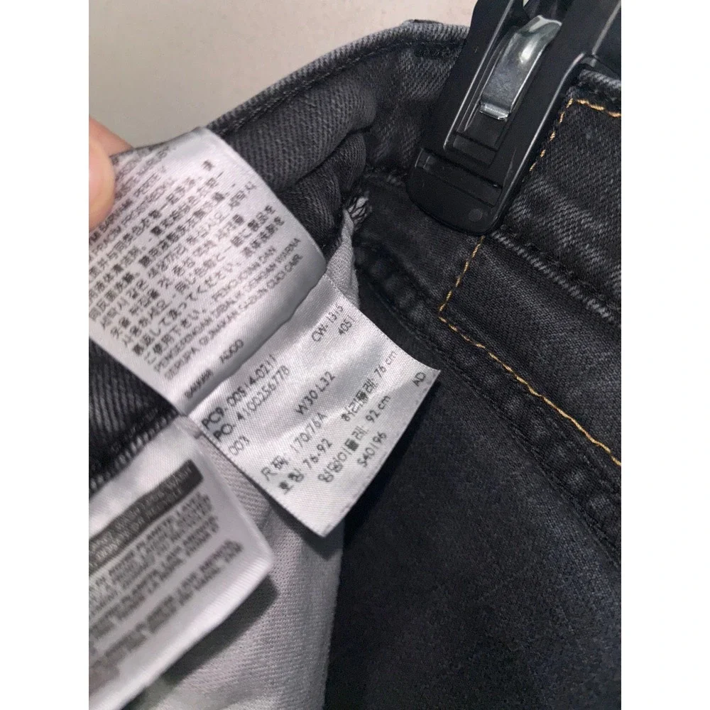 Levis 514 Straight Fit Jeans Mens 30x32 Faded Black Denim 00514-0211